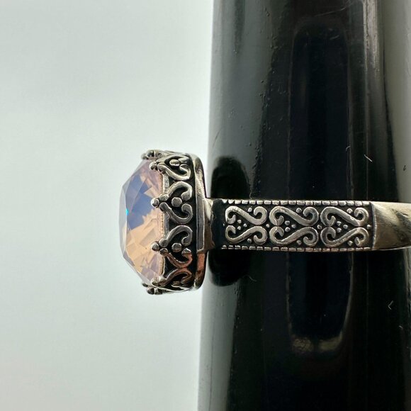 925 Sterling Silver Pink Quartz Ring - Size 8.25 - Picture 8 of 11